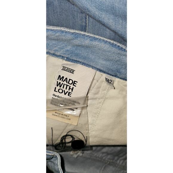 New Free People x Closed Ivo Jeans $345 SIZE 32 Light Blue Straight Wide-Leg - Picture 6 of 6
